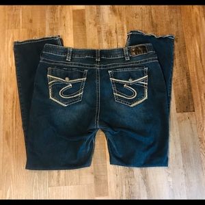 Womens Silver Suki Flap Bootcut Jeans Size 22